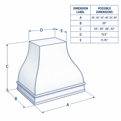 Cascade Double-Bell Wood Range Hood