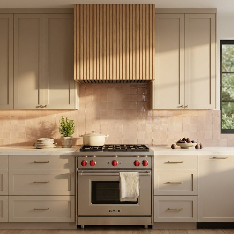 Block Fluted Hardwood Range Hood