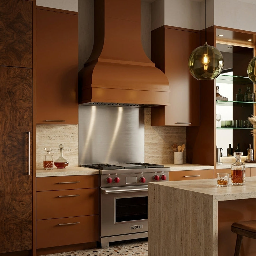 Meridian Double-Bell Wood Range Hood