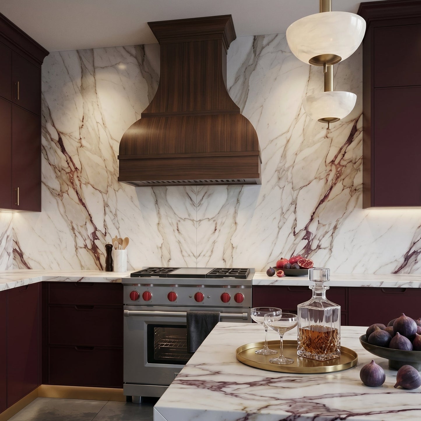 Meridian Double-Bell Wood Range Hood
