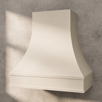 sweep double cove custom range hood in primer